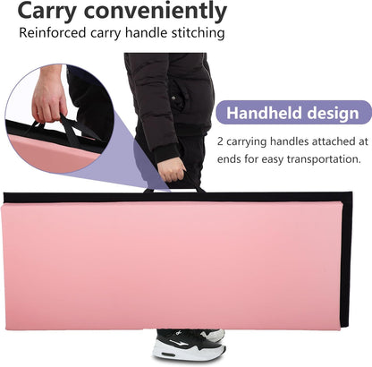 PayLessHere Gymnastics Mat - Folding Gymnastic Mat for Tumbling, Stretching, Yoga & Arts - Thick PU Leather - Indoor/Outdoor