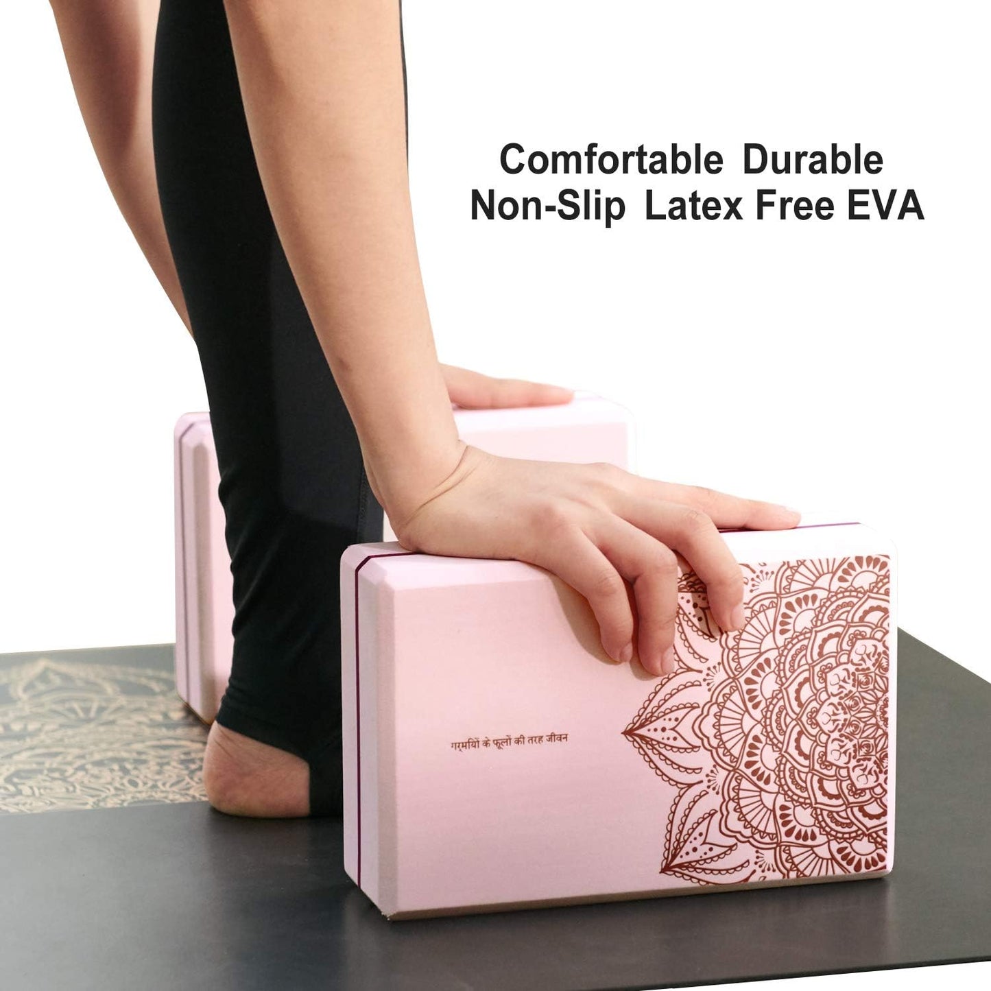 nuveti Yoga Blocks Set of 2, High Density Yoga Brick Foam Blocks to Improve Strength, Flexibility and Balance Brick Foam Blocks