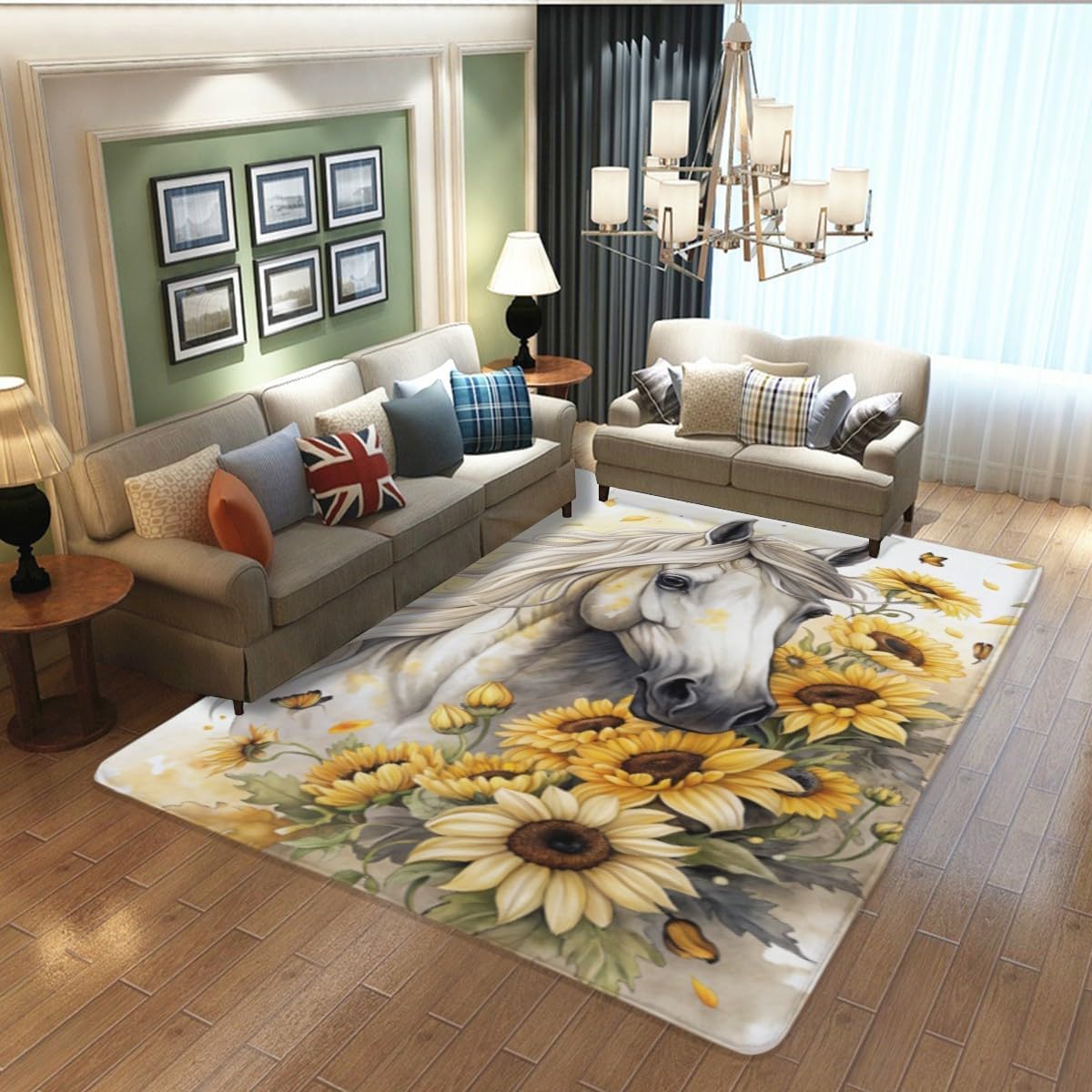 Butterfly Carpet Area Rug - Lovely Butterflies Printed Carpets for Kids Butterfly Theme Living Room Indoor Bedroom Decor Soft Polyester Yoga Mat 2'x3'