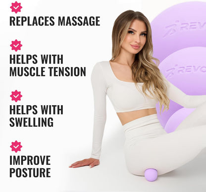 3 in 1 Massage Ball Set - Lacrosse Balls for Myofascial Release, Back Pain Relief, Face Fitness, Trigger Points, Yoga, Physical Therapy, Muscle Recovery and Soft Deep Tissue Massage (Turquoise)
