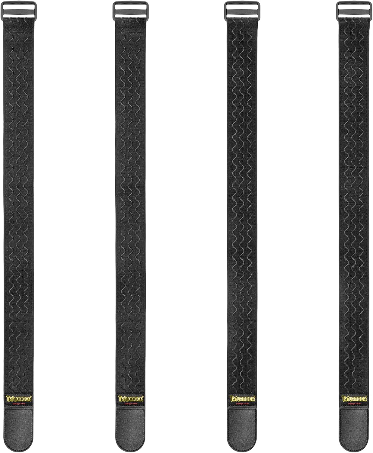 Trilancer Elastic Cinch Straps with Anti-Slip Strips, 24 "x 2" (4 Pack) Multipurpose Hook and Loop Bundling Straps for Hose, Cords, Bike, Luggage, Camping, Yoga Mats