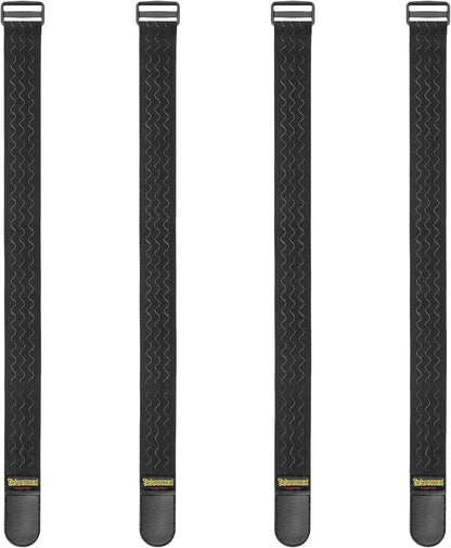 Trilancer Elastic Cinch Straps with Anti-Slip Strips, 24 "x 2" (4 Pack) Multipurpose Hook and Loop Bundling Straps for Hose, Cords, Bike, Luggage, Camping, Yoga Mats