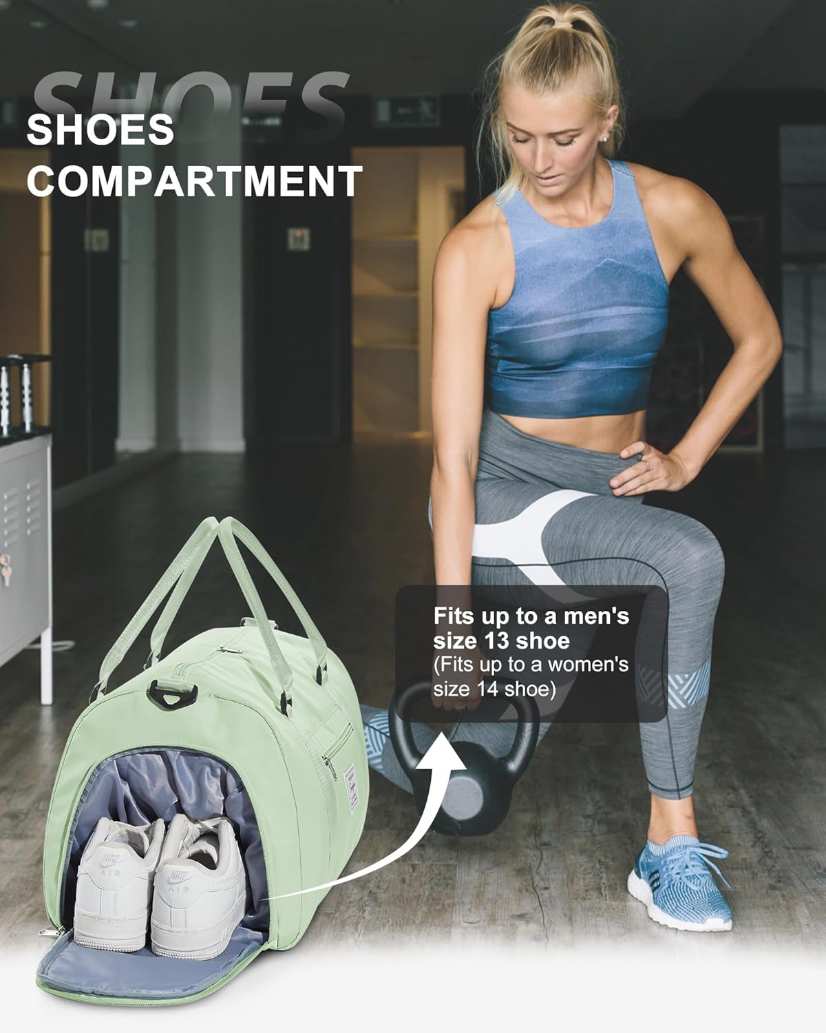 Gym Bag Womens Mens with Shoes Compartment and Wet Pocket Travel Duffel Bag for Women for Plane Sport Gym Tote Bags Swimming Yoga Waterproof Weekend Overnight Carry on Bag Hospital Holdalls - Colors B