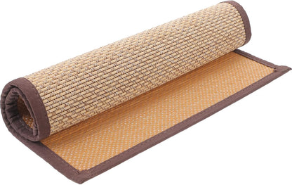 Beavorty Bamboo Rug Woven Straw Seat Cushion Japanese Style Rattan Futon Sitting Pad Tatami Floor Pillow for Zen Garden Yoga Practice or Meditation Light Brown Japanese Tatami Mat