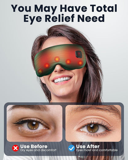 Heated Eye Mask - Cordless Eye Mask for Dry Eyes, FSA-HSA Eligible, Eye Relief, Improved Sleep, Washable Eye Heating pad for Travel and with Replaceable Shell