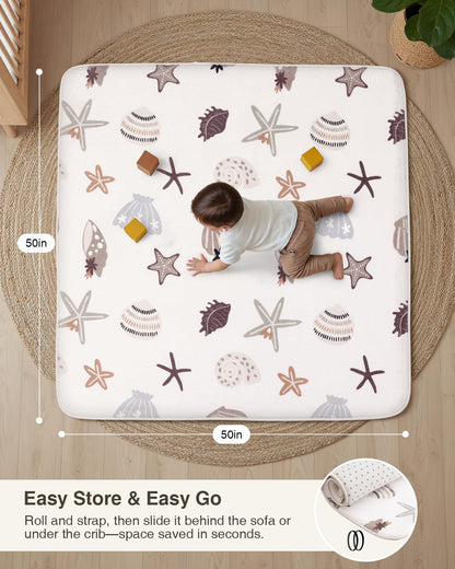 Large Thick Baby Play Mat for Floor,Padded Foam 59x79 Playpen Mat,Soft Support&Plush Feel Nursery Kids Rug,Non Slip for Toddler,Infants,Kids Playroom,Yoga,Baby Crawling,Tummy Time (Light Grey)