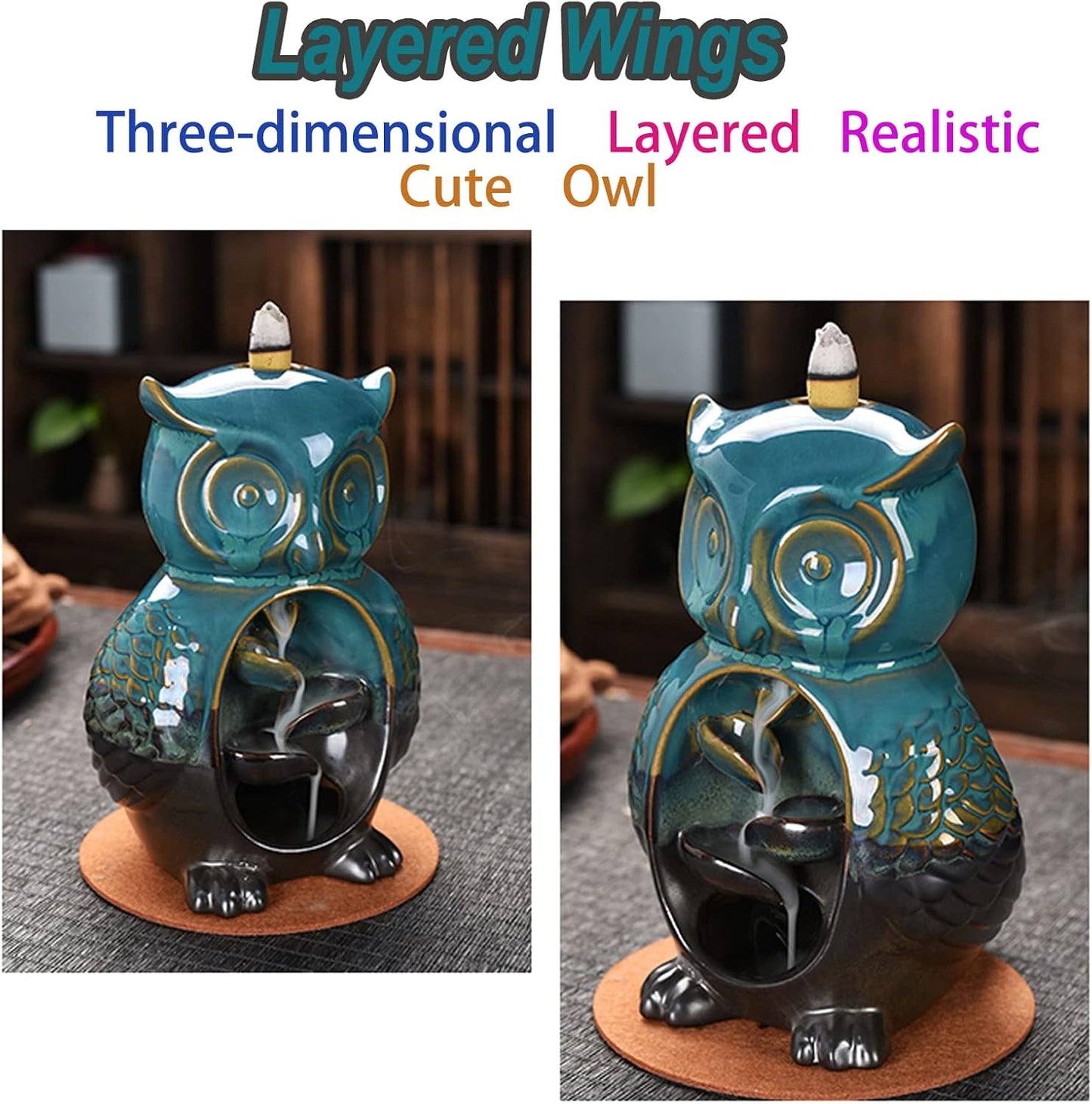 Mountain Waterfall Incense Burner，Backfall Incense Holder River, Incense Falls Meditation Decor for Room with Upgrade Incense Cones and Accessories (Mountain)