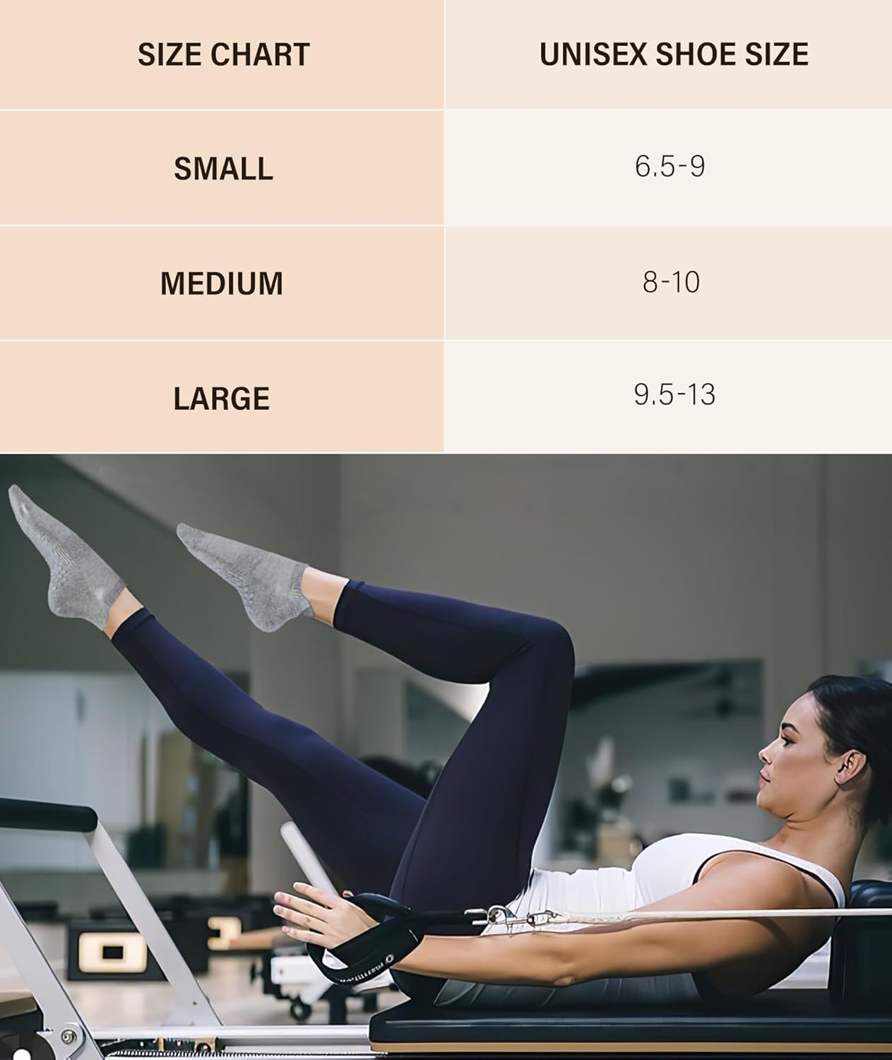 DIBAOLONG Pilates Socks with Grips for Women Yoga Socks Non Slip Barre Hospital Socks 6-Pairs Grippy Ankle Socks