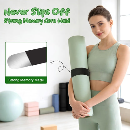 Aolamegs Yoga Mat Strap Slap Band-Instant One Snap Holder Keeps Mats Tightly Rolled & Secure -Soft Silicone Gym Accessories