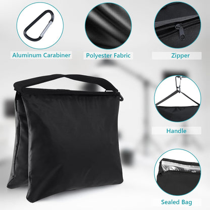 ABCCANOPY Photography Sandbag for Video Stand, Heavy Duty Weight Bags for Light Tripod, Camping Chair, 4 Packs (Black) No Sand