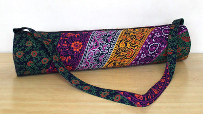 INDIAN CRAFT CASTLE ICC Yoga Mat Bag Carrier Full-Zip Exercise Yoga Mat Carry Bag for Women Men with Multi-Functional Storage Pockets and Adjustable Shoulder Strap 26X6 Inches