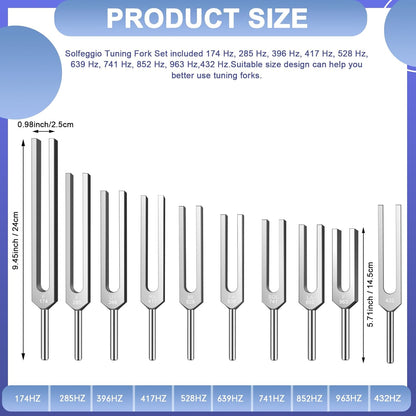 Tuning Forks for Healing Set – Includes 128Hz, 136Hz, 256Hz, 384Hz & Activator, Perfect for Healing, Chakra, Sound Therapy, Keep Body, Mind and Spirit in Perfect Harmony