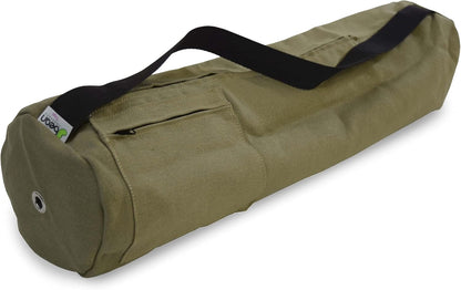 Natural Hemp Fabric Yoga Mat Bag with Shoulder Strap - Lightweight and Durable Gym Bag to Carry the Extra Large Mat Sizes - Ideal for Yoga, Pilates & Fitness Equipment - Made in USA, 8" X 32"