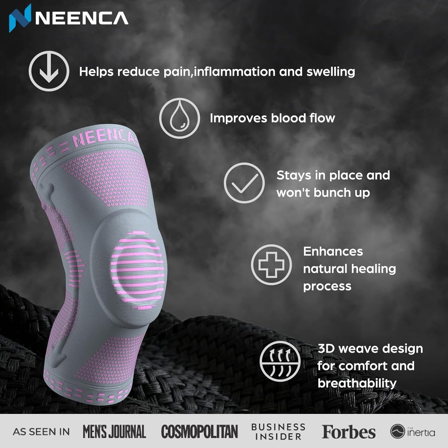 NEENCA Professional Knee Brace, Compression Knee Support with Patella Gel Pad & Side Stabilizers, Medical Knee Sleeve for Pain Relief, ACL,PCL, Meniscus, Injury Recovery, Arthritis, Sports, Workout...