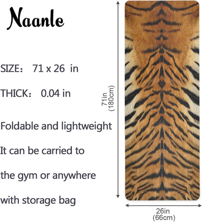 Naanle Sea Turtle Yoga Mat with Carrying Bag Set, Turtle Exercise Mat Foldable Non Slip Travel Lightweight Workout Rug for Home Gym Yoga Pilates Stretching Floor Fitness 71x26 in