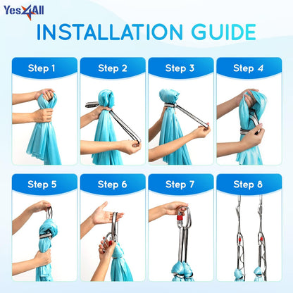 Yes4All Aerial Yoga Hammock 5.5 Yards, 198 Inches Height Aerial Silks, Yoga Trapeze Increasing Strength, Flexibility and Balance