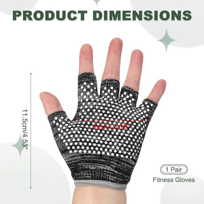 Yoga Gloves, Non Slip Fingerless Pilates Gloves Breathable Exercise Workout Mittens