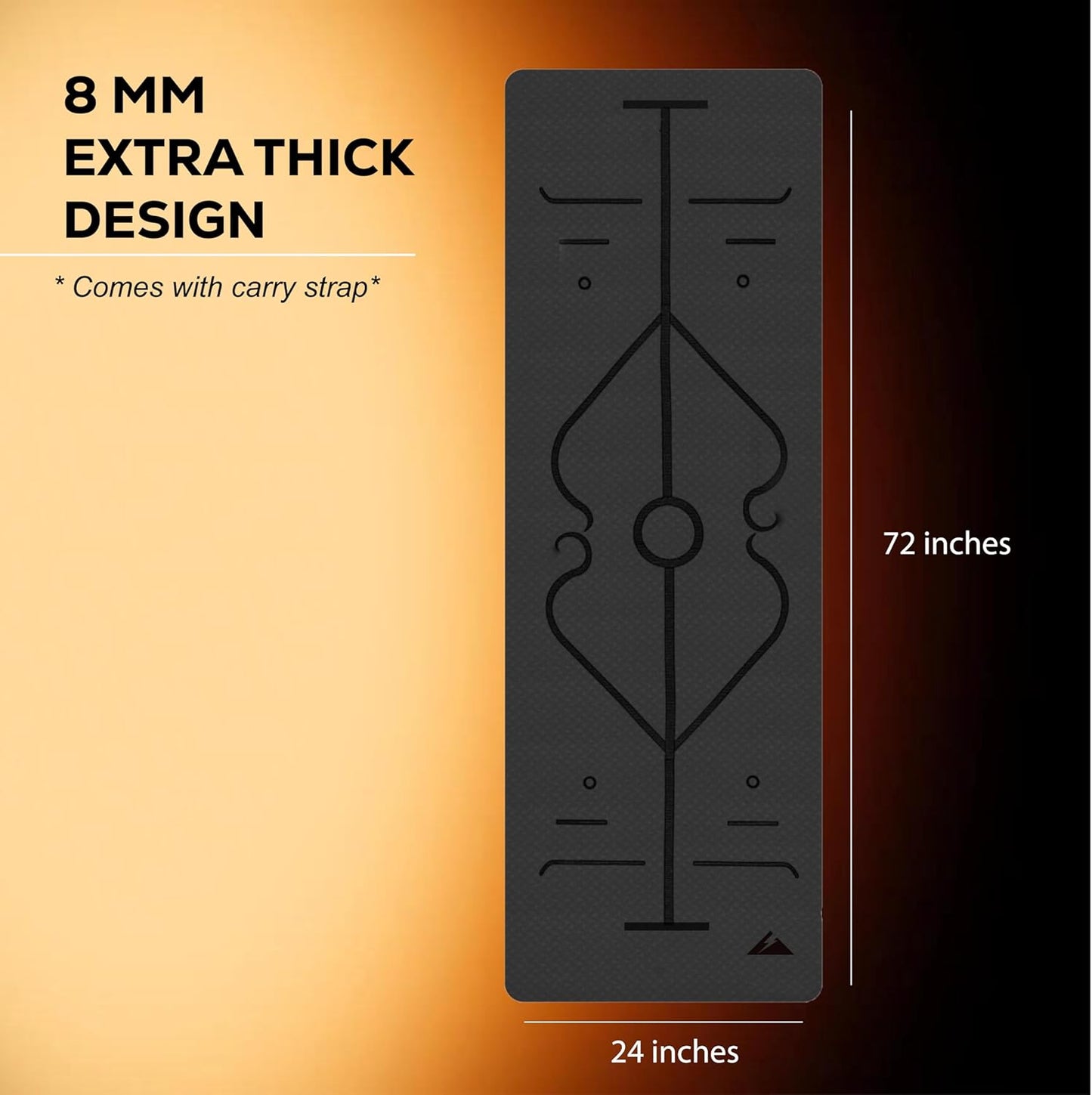 BodyForge Yoga Mat Thick Exercise Mat Thick 8mm TPE Eco-Friendly with Alignment Marks Non-Slip Extra Thick High-Density for Women and Men Workout Pilates