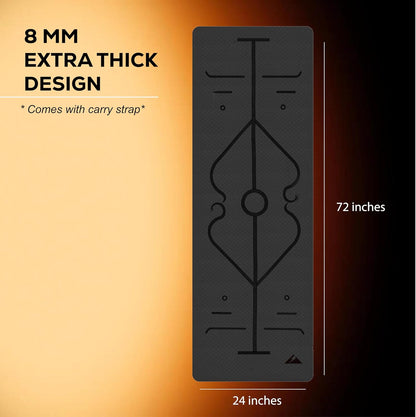 BodyForge Yoga Mat Thick Exercise Mat Thick 8mm TPE Eco-Friendly with Alignment Marks Non-Slip Extra Thick High-Density for Women and Men Workout Pilates
