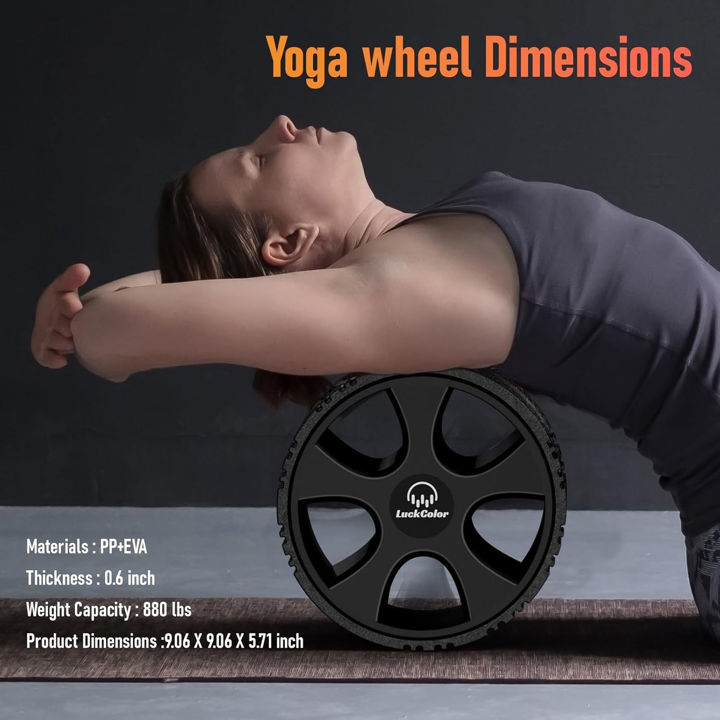 Back Roller, Back Wheel Targeted Back Pain Relief, Yoga Wheel Muscle Massage, Foam Roller for Trigger Point Therapy Physical, Stretching & Exercise, 880lbs Capacity, 10 Inch (Black+Acid Blue)