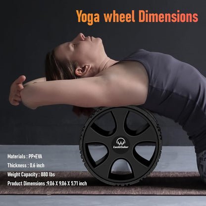 Back Roller, Back Wheel Targeted Back Pain Relief, Yoga Wheel Muscle Massage, Foam Roller for Trigger Point Therapy Physical, Stretching & Exercise, 880lbs Capacity, 10 Inch (Black+Acid Blue)