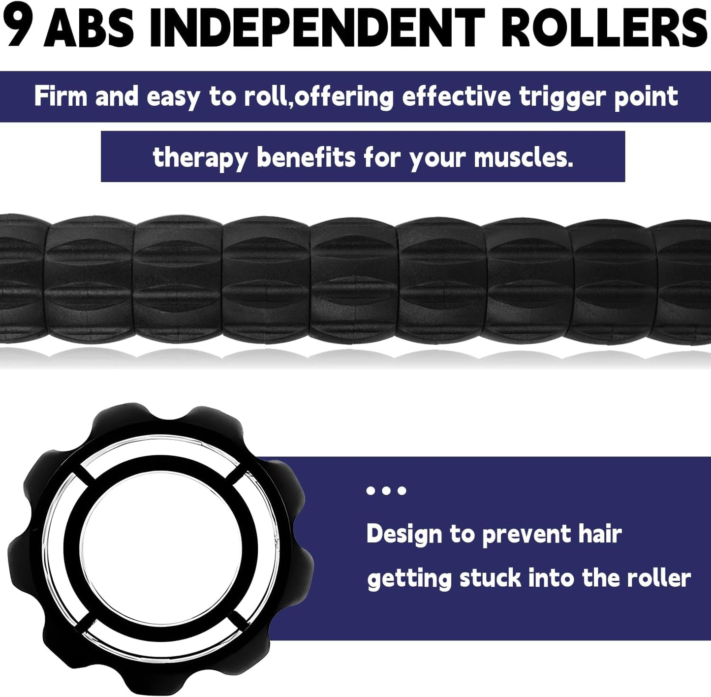Massage Roller Stick,Muscle Roller Stick for Athletes, Liposuction Massage Roller for Lymphatic Drainage, for Relief Muscle Soreness, Trigger Points, Help Runner Legs, Back Recovery (Red & Black)
