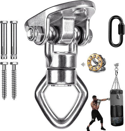 BeneLabel Swing Hanger with Bearing Swivel 800LB Capacity Stainless Steel Ceiling Mount Bracket Hanging Kit for Aerial Silks, Swings, Hammocks, Hanging Chair, Aerial Hoop, Heavy Bag, Yoga Swing