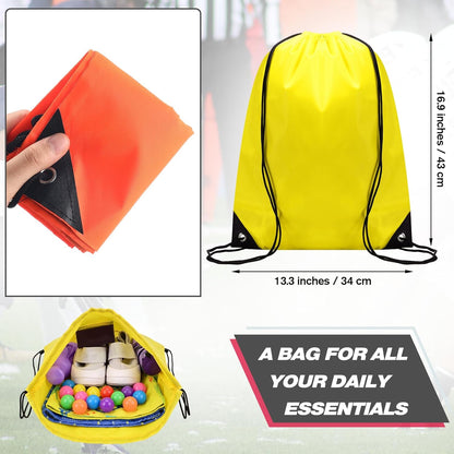 Shappy Drawstring Backpack Bulk Sports Gym Cinch Bag Polyester String Bag for Men Women(10 Colors,100 Pcs)
