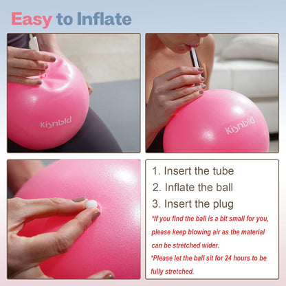 kisnbld Small Exercise Ball, 9 Inch Mini Pilates Ball, Anti Burst and Slip Resistant Mini Yoga Ball for Stability, Fitness, Physical Therapy, Stretching & Core Strength Workout at Home Gym & Office