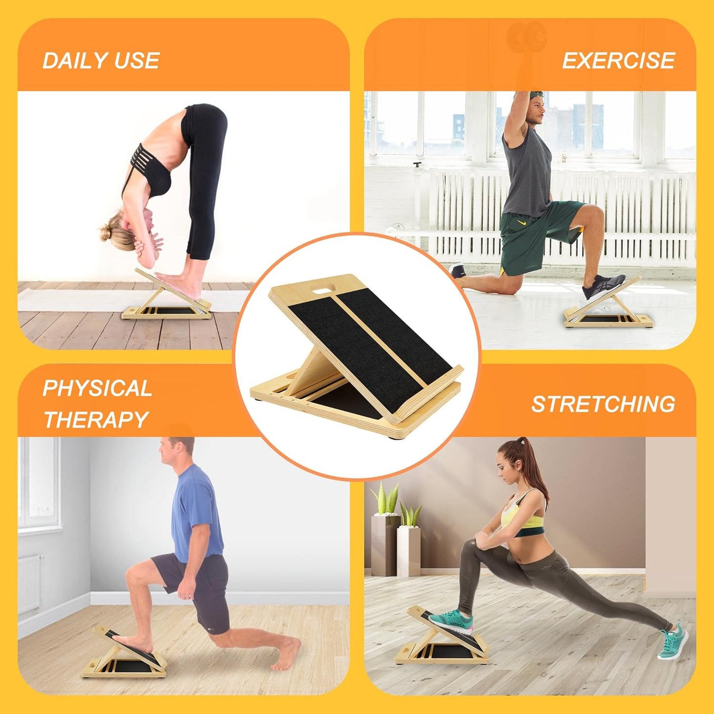 MUCITAGF Professional Slant Board, Adjustable Incline Board and Calf Stretcher, Slant Board for Calf Stretching, Calf Stretch Board