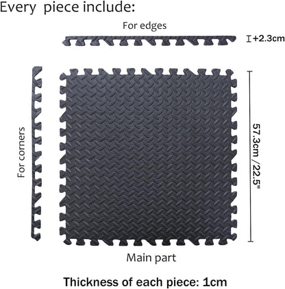 HTTMT- 8X(32 Sqft) Pink Gym Floor Mat 24x24 EVA Foam Interlocking Exercise Fitness Puzzle Floor Gym Yoga Mat Workout Pad [P/N: MTET-HOME012-8PC]