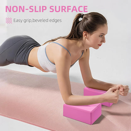 1 Pack Large Foam Yoga Blocks 9x6x4 Inches, Sturdy Pilates Block, Workout Block, Non Slip Surface Yoga Brick for Pilates Meditation, Stretching and Toning, Pink