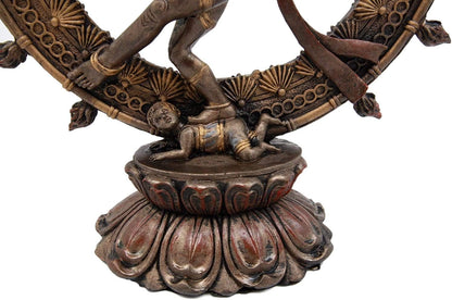 Ebros Gift 9" Tall Hindu Shiva Nataraja by Fire Wheel Statue Lord of The Dance Cosmic Dancer God Statuette Sanskrit Hinduism Supreme Deity Altar Eastern Enlightenment Yoga Figurine