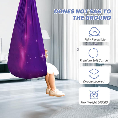 Aokitec Therapy Swing for Kids with Special Needs (Hardware Included) Snuggle Swing Cuddle Hammock Indoor Adjustable Aerial Yoga for Children with Autism, ADHD, Asperger, Sensory Integration