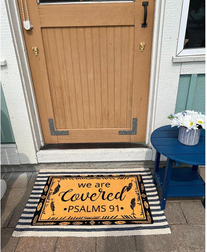 MELODADDY Funny Welcome Doormat Front Door Decor Rugs with Rubber Back 30"(L) x 18"(W) Personalized Matt Outside Entrance (Leave Your Worries At the Door Yoga Meditation Namaste)