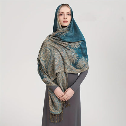 vimate Silky Paisley Pashmina Shawl Scarf-Women's Soft Double-side Jacquard Pashminas Wrap for Evening Dress Travel Shawl