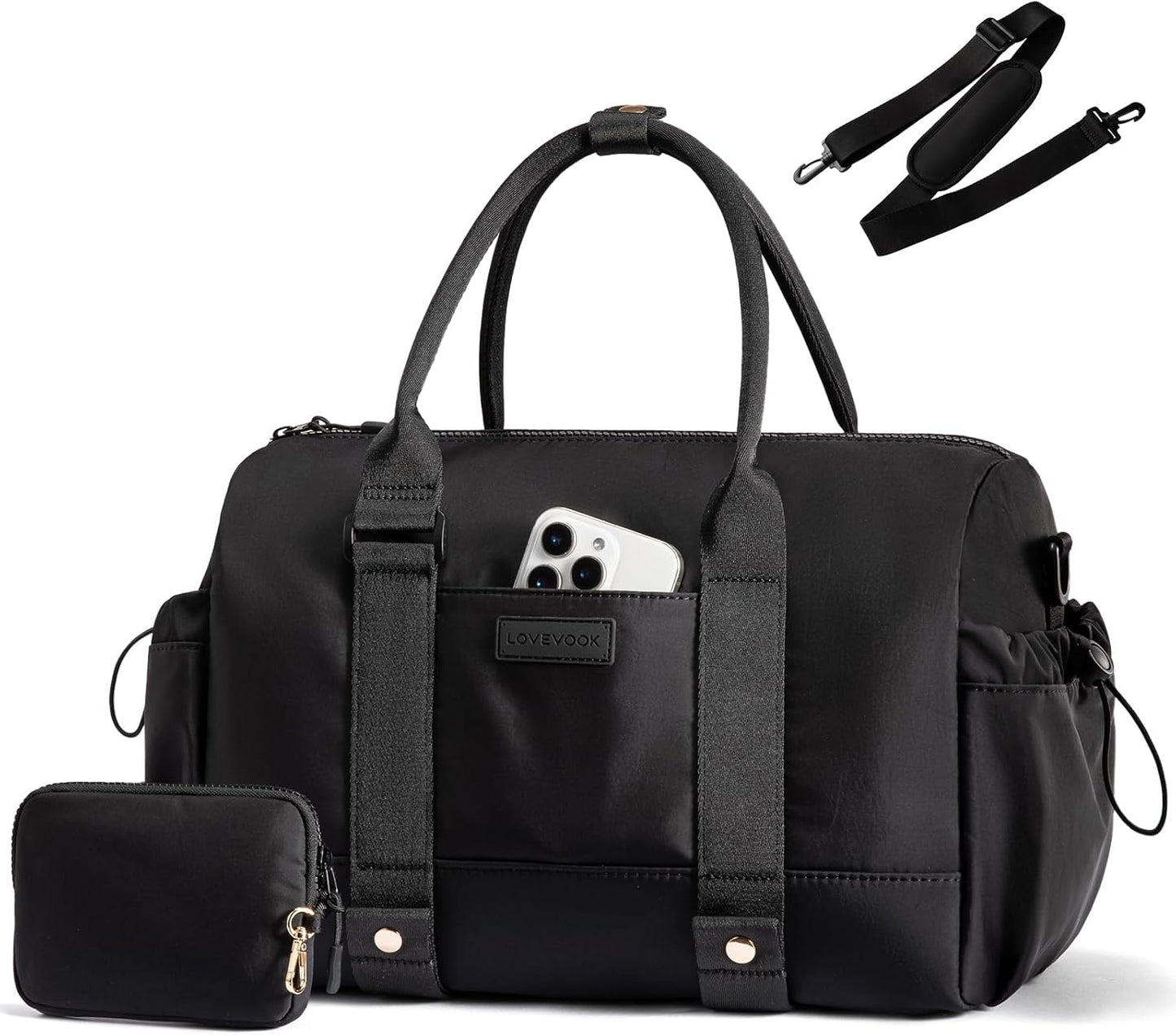 LOVEVOOK Small Gym Bag for Women with Yoga mat Holder, Mini Duffle Bag for Travel with Wet Pocket, Overnight Personal Item Bags, Lightweight Carry on Weekender Duffel for Workout, Dance, Ballet