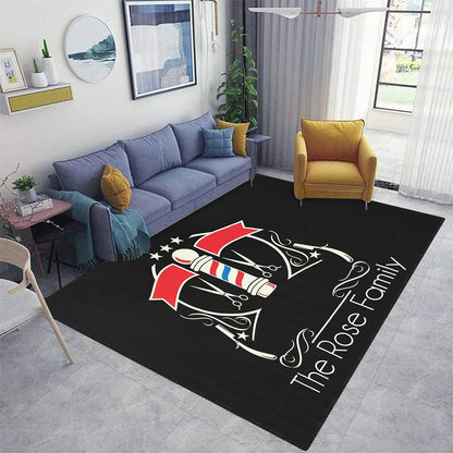 Barber Shop Welcome Salon Area Rug Custom Personalized Carpet for Living Room Yoga Bedroom Playing Room Camping 5.2'x7.5'