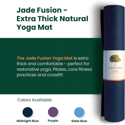 Jade Fusion Yoga Mat, Luxurious Comfort & Sturdy Workout Mats for Home Gym, 68" and 74" Yoga Mat Thick, Non-Slip Workout Mat with Extra Strong Grip, US Made Yoga Mats