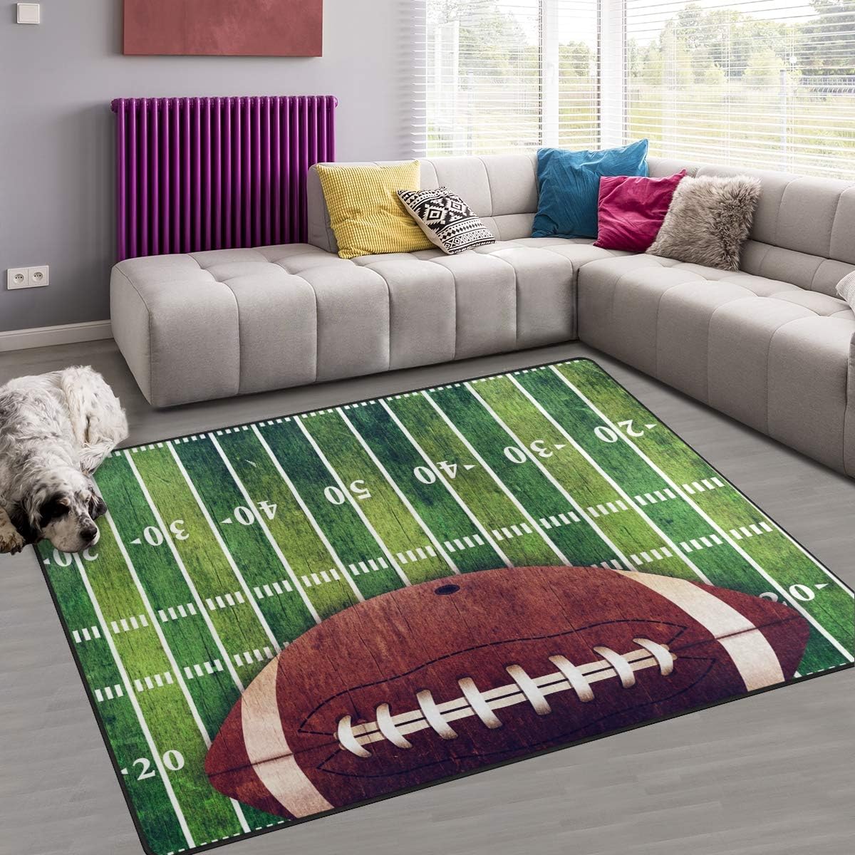 Sport Baseball Lace Non Slip Area Rug for Living Dinning Room Bedroom Kitchen, 5' x 7'(58 x 80 Inches), Sport Nursery Rug Floor Carpet Yoga Mat