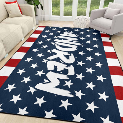 Personalized Family Name Initials Monogram Pink Rug, Shining Butterfly Printed Carpets for Girls Kids Butterfly Theme Living Room Indoor Bedroom Decor 5'×7' Soft Polyester Yoga Mat