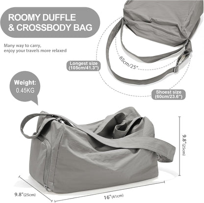 Small Gym Bag with Shoe Compartment, Workout Sport Duffle Bag for Women Travel, Waterproof Shoulder Overnight Bags Lightweight Carry on Tote Bags for Swim, Yoga, Dance