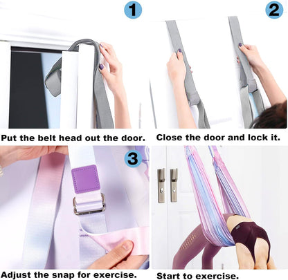 Tchrules Leg Stretcher Strap, Backbend Training Belt with Door Anchor, Flexibility Trainer Stretching Equipment Assist Stretch Strap for Fitness Gymnastics Dance Aerial Yoga Ballet