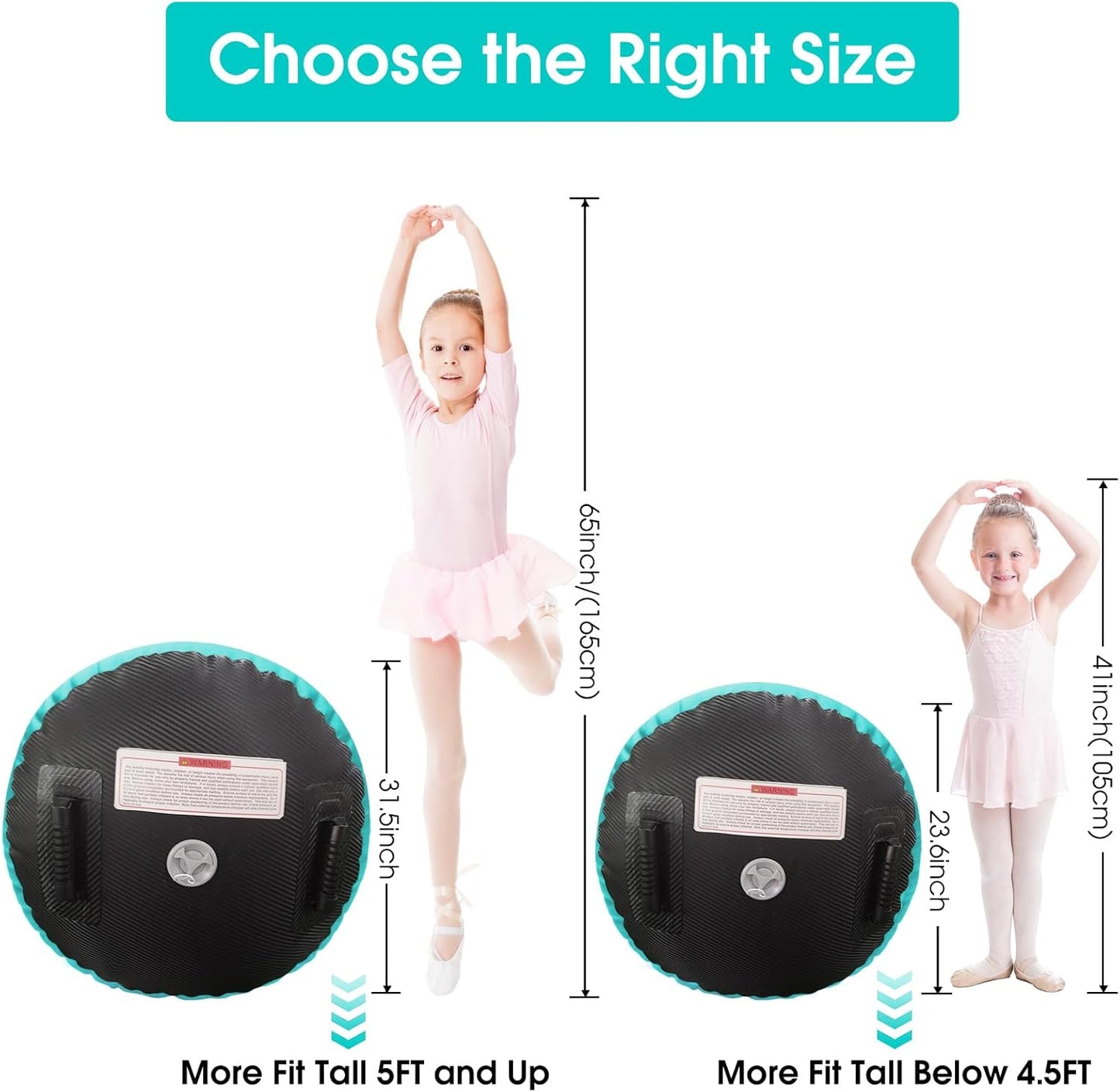 Gymnastics Air Barrel Roller Air Spot, Inflatable Tumbling Mat Tumble Track Gymnastic Equipment Balance Cylinder with Pump for Yoga Cheerleading Home Use Gym