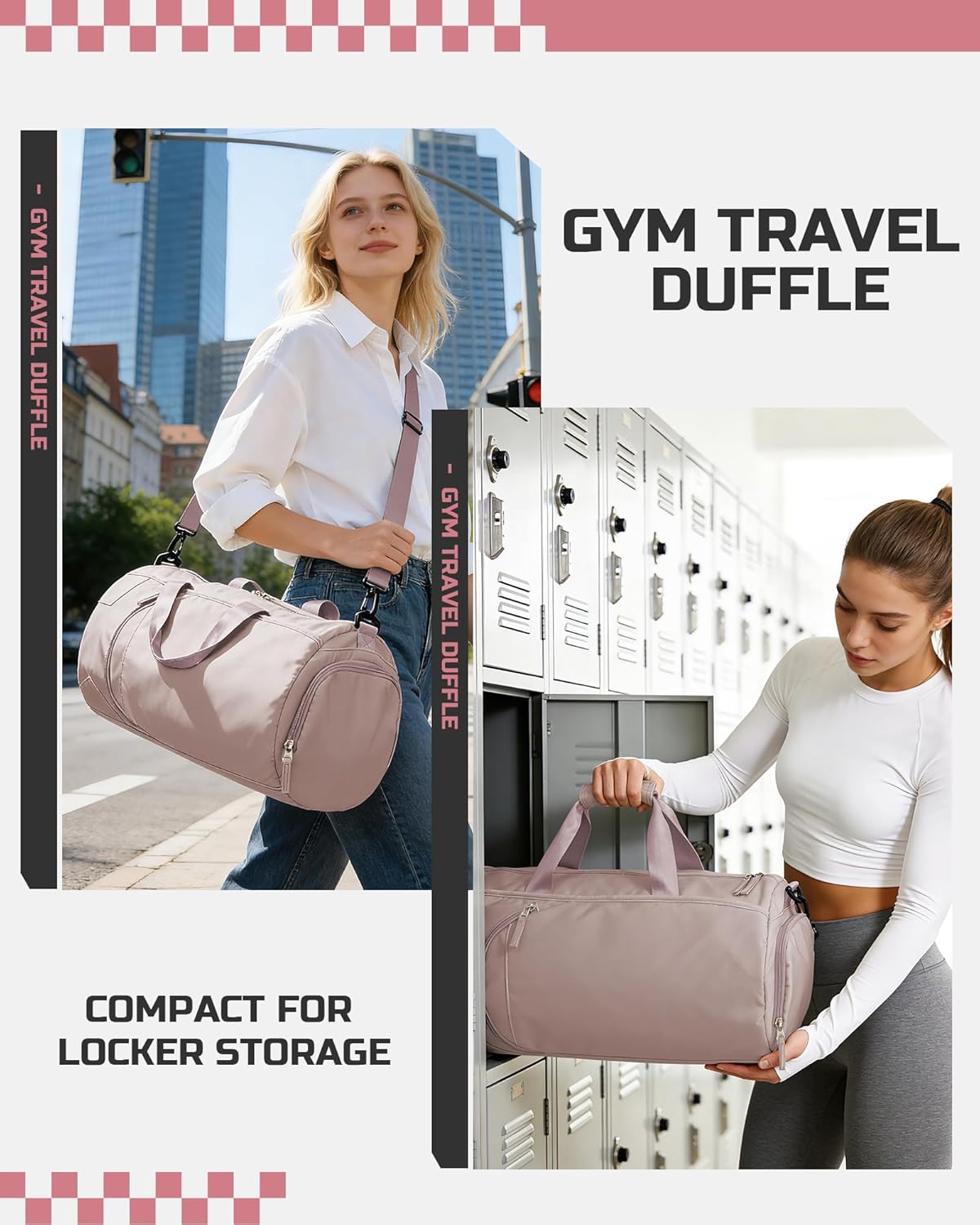 Gym Bag Womens Mens with Shoes Compartment and Wet Pocket Travel Duffel Bag for Women for Plane Sport Gym Tote Bags Swimming Yoga Waterproof Weekend Overnight Carry on Bag Hospital Holdalls - Colors C