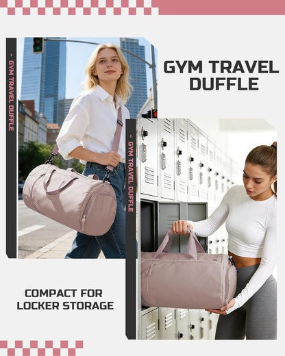 Gym Bag Womens Mens with Shoes Compartment and Wet Pocket Travel Duffel Bag for Women for Plane Sport Gym Tote Bags Swimming Yoga Waterproof Weekend Overnight Carry on Bag Hospital Holdalls - Colors C
