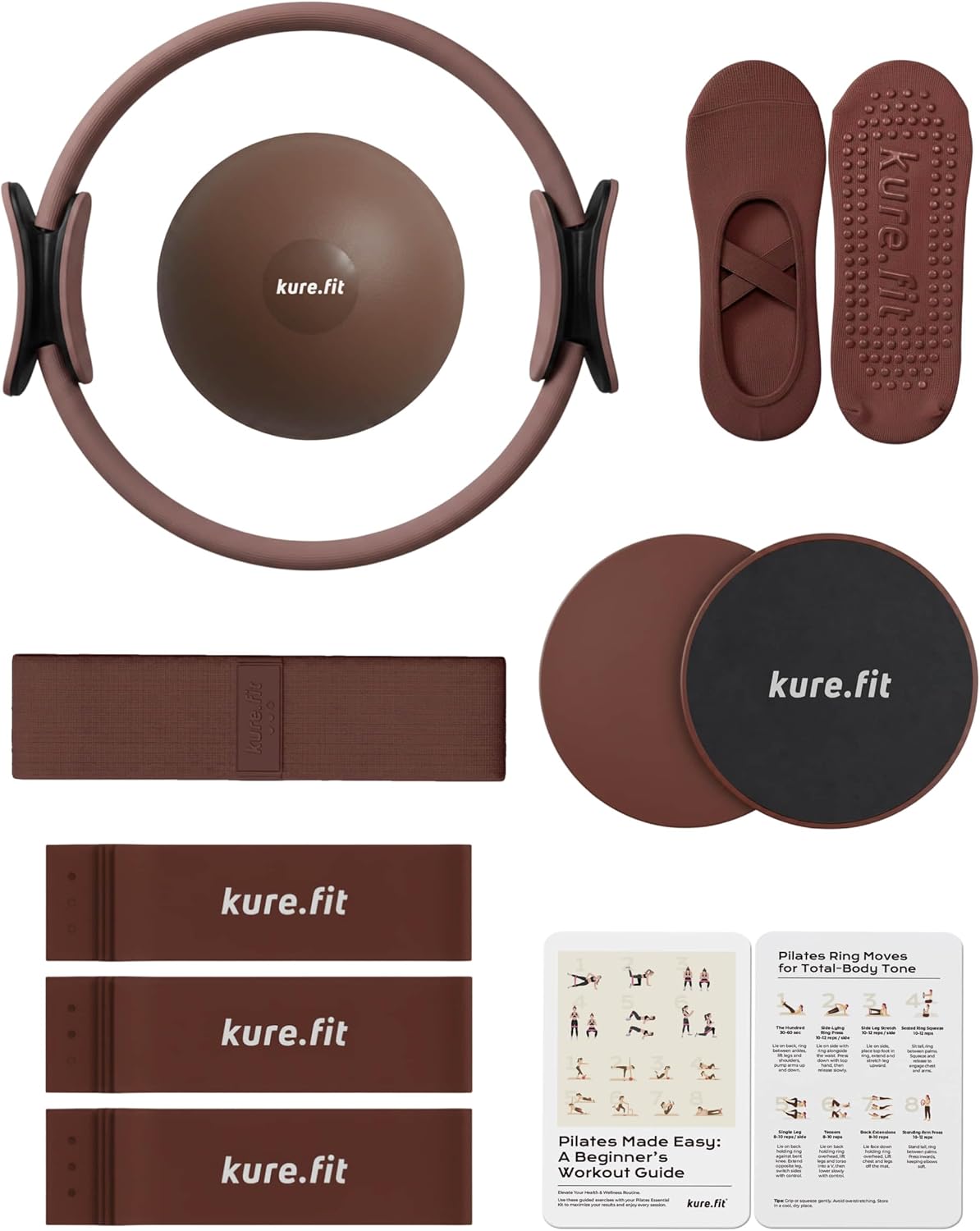 Pilates Kit for Women – Home Pilates Equipment Set with Ring, Ball & Resistance Bands | Pilates Starter Kit with Accessories in Gift Box