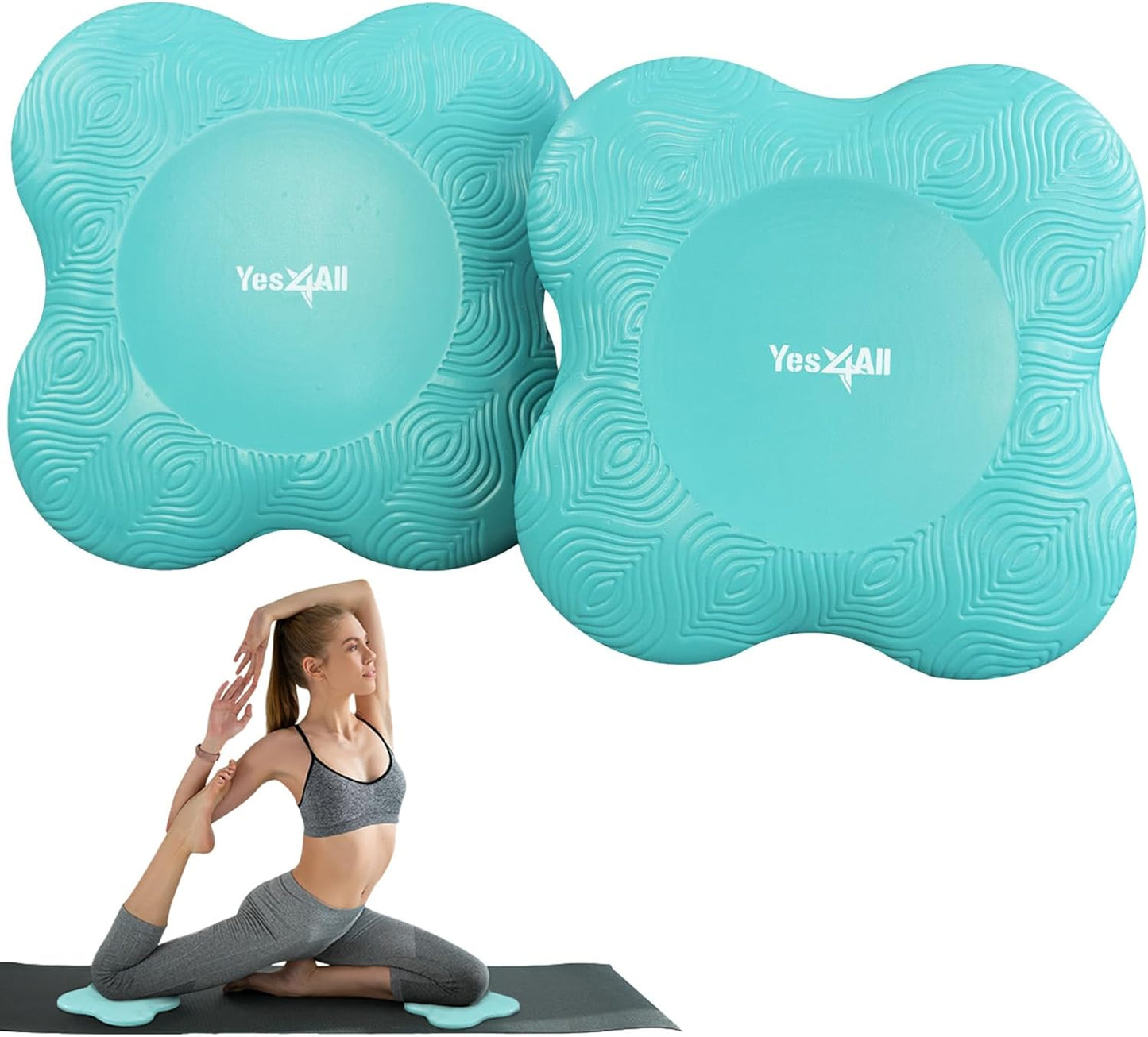 Yes4All Yoga Knee Pads Pair, Thick Yoga Kneeling Pad for Pilates Exercise, Cushion Gear for Knees & Elbow with 13/16" Thickness