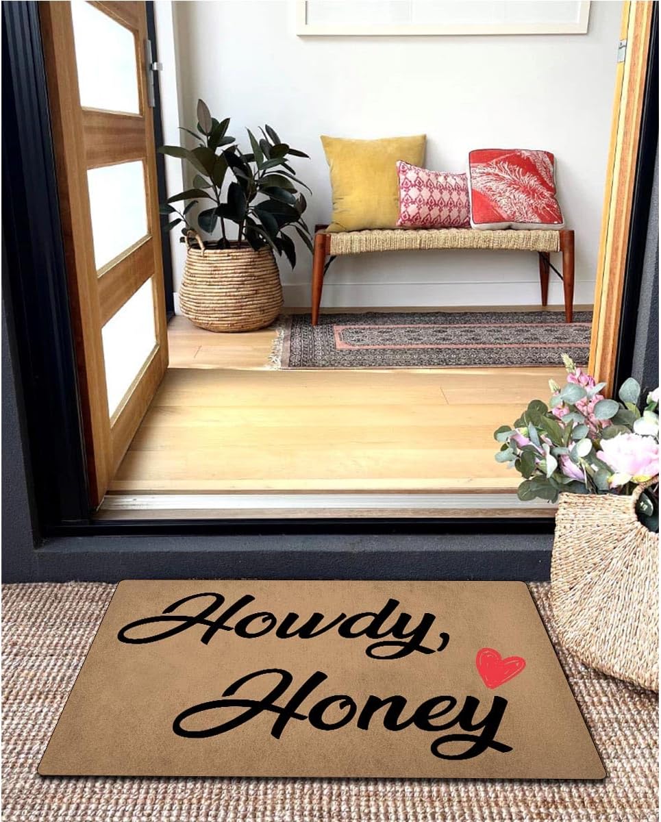 MELODADDY Funny Welcome Doormat Front Door Decor Rugs with Rubber Back 30"(L) x 18"(W) Personalized Matt Outside Entrance (Leave Your Worries At the Door Yoga Meditation Namaste)