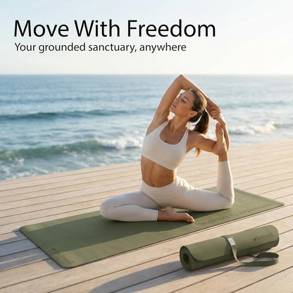 Lindywell Pilates Yoga Workout Mat Non Slip 6mm, 8mm, 10mm Thick - 6ft x 26in